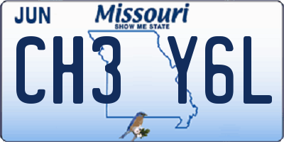 MO license plate CH3Y6L