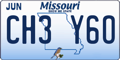 MO license plate CH3Y6O