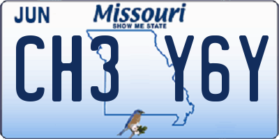 MO license plate CH3Y6Y