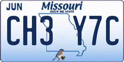MO license plate CH3Y7C