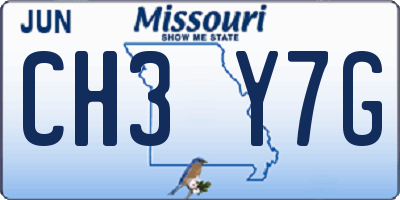 MO license plate CH3Y7G