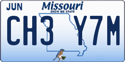 MO license plate CH3Y7M