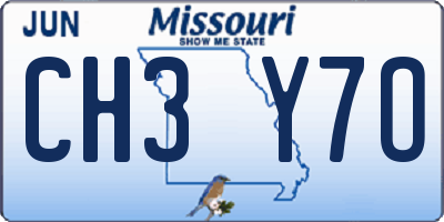 MO license plate CH3Y7O