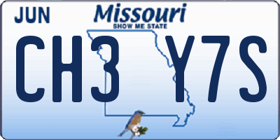 MO license plate CH3Y7S