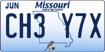 MO license plate CH3Y7X
