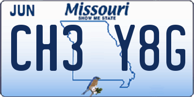 MO license plate CH3Y8G