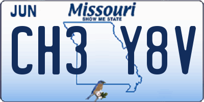 MO license plate CH3Y8V