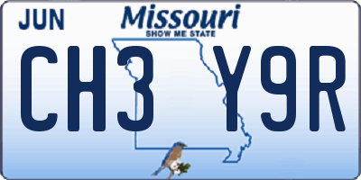 MO license plate CH3Y9R