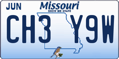 MO license plate CH3Y9W