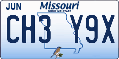 MO license plate CH3Y9X