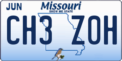 MO license plate CH3Z0H