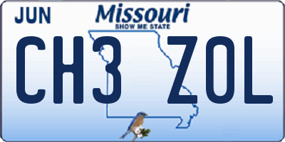MO license plate CH3Z0L
