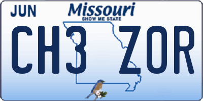 MO license plate CH3Z0R