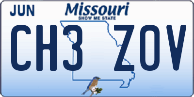 MO license plate CH3Z0V