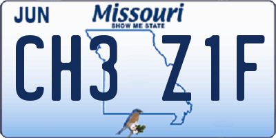 MO license plate CH3Z1F