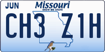 MO license plate CH3Z1H