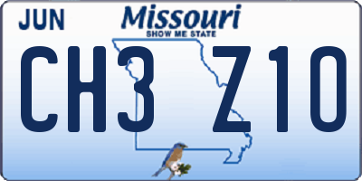MO license plate CH3Z1O