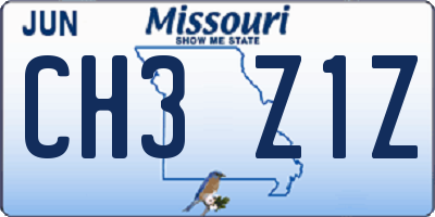 MO license plate CH3Z1Z