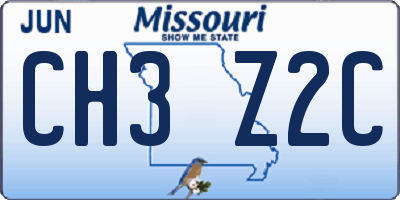 MO license plate CH3Z2C
