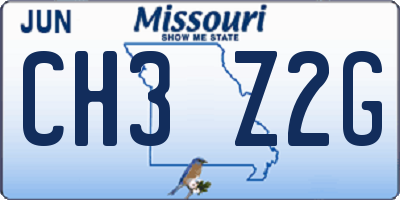 MO license plate CH3Z2G