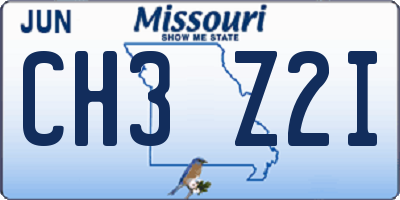 MO license plate CH3Z2I