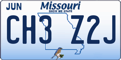 MO license plate CH3Z2J
