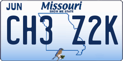 MO license plate CH3Z2K
