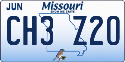 MO license plate CH3Z2O