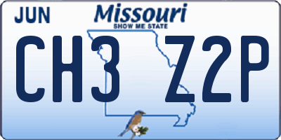 MO license plate CH3Z2P