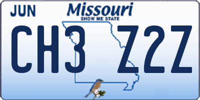 MO license plate CH3Z2Z
