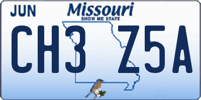 MO license plate CH3Z5A