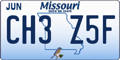 MO license plate CH3Z5F