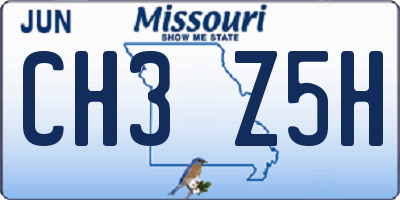 MO license plate CH3Z5H