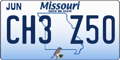 MO license plate CH3Z5O
