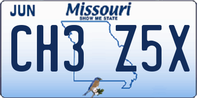 MO license plate CH3Z5X