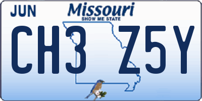 MO license plate CH3Z5Y