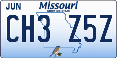 MO license plate CH3Z5Z
