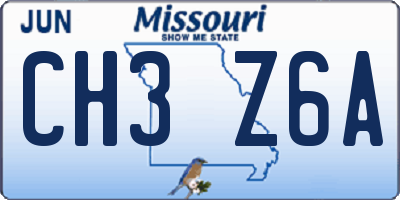 MO license plate CH3Z6A