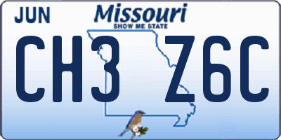 MO license plate CH3Z6C