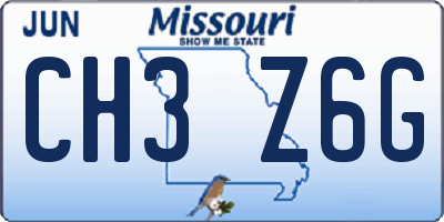 MO license plate CH3Z6G