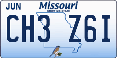 MO license plate CH3Z6I