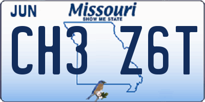 MO license plate CH3Z6T
