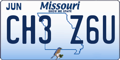 MO license plate CH3Z6U