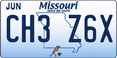 MO license plate CH3Z6X