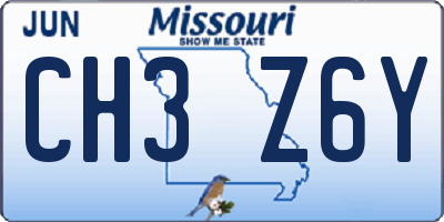MO license plate CH3Z6Y