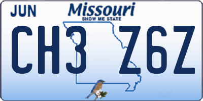 MO license plate CH3Z6Z
