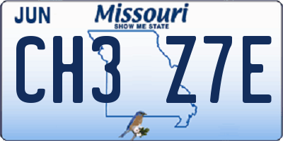 MO license plate CH3Z7E