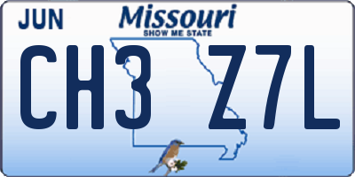 MO license plate CH3Z7L