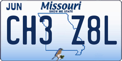 MO license plate CH3Z8L