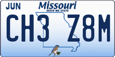 MO license plate CH3Z8M